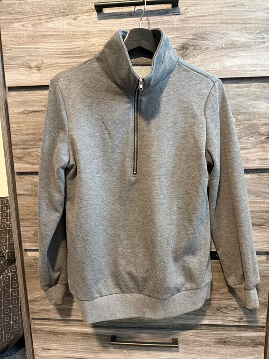 SHEIN Sweaters - SHEIN Gray Zip-Up Mock Neck Sweater